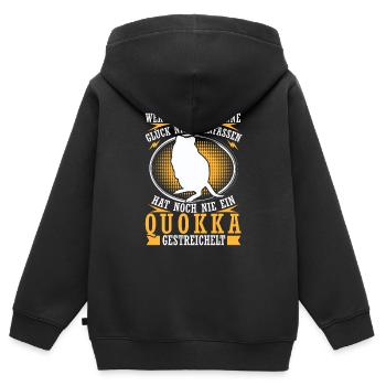 Quokka streicheln Beuteltier Quokka - Kinder Premium Organic Zip Hoodie - Schwarz - Hinten - AI Model Kid Male (0cm)