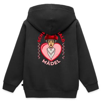 Black Forest Girl Black Forest German Heart - Kids Premium Organic Zip-up Hoodie - black - Back - AI Model Kid Male (0cm)