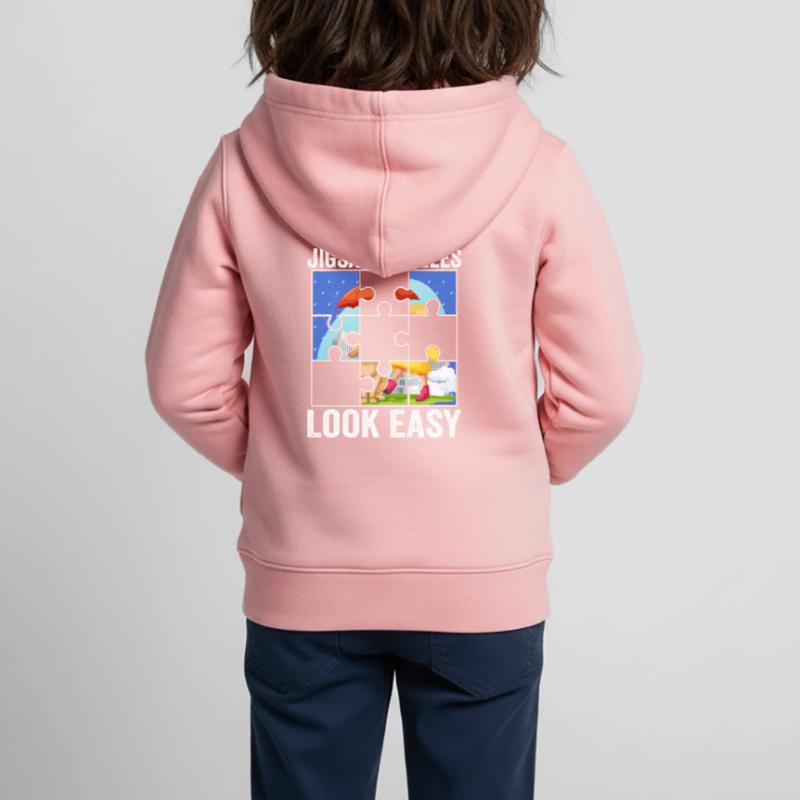 I Make Jigsaw Puzzles Look Easy Solving Piece Kids Premium Organic Zip-up Hoodie