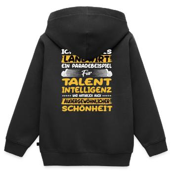 L’agriculteur, un excellent exemple de talent - Sweat Premium à capuche zippé enfant bio - noir - Dos - AI Model Kid Male (0cm)