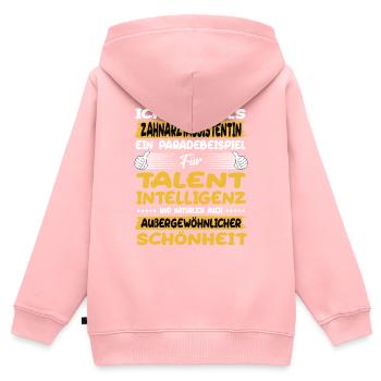 dental assistant a prime example of talent - Kids Premium Organic Zip-up Hoodie - rose - Back - AI Model Kid Female (0cm)
