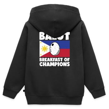 Balut-ei, Philippinische Delikatesse, Entenei, - Kinder Premium Organic Zip Hoodie - Schwarz - Hinten - AI Model Kid Male (0cm)