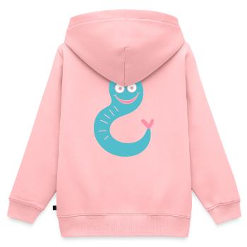 regenwürmer - Kinder Premium Organic Zip Hoodie - Rosa - Hinten - AI Model Kid Female (0cm)