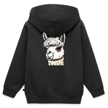 QUARTIER D’ALPAKA - Sweat Premium à capuche zippé enfant bio - noir - Dos - AI Model Kid Male (0cm)