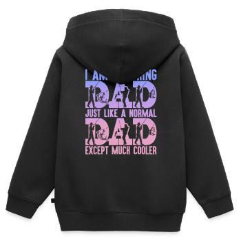 poisson, poisson, pêche, lac, mer, pêche, faune, exotique - Sweat Premium à capuche zippé enfant bio - noir - Dos - AI Model Kid Male (0cm)