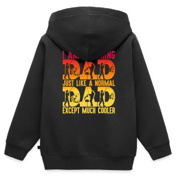 poisson, poisson, pêche, lac, mer, pêche, faune, exotique - Sweat Premium à capuche zippé enfant bio - noir - Dos - AI Model Kid Male (0cm)