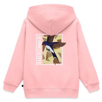 Hirondelle rustique Peinture rétro Autriche Oiseau - Sweat Premium à capuche zippé enfant bio - rose - Dos - AI Model Kid Female (0cm)