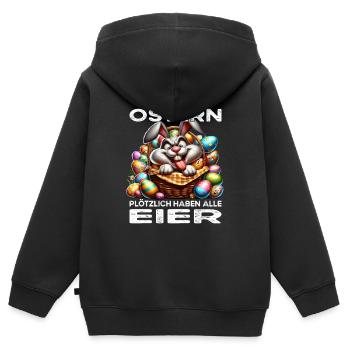 Internet ist wie Ostern Alle haben Eier - Kinder Premium Organic Zip Hoodie - Schwarz - Hinten - AI Model Kid Male (0cm)