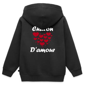 Chaton - Sweat Premium à capuche zippé enfant bio - noir - Dos - AI Model Kid Male (0cm)