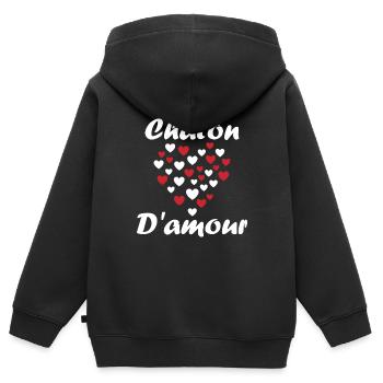 Chaton - Sweat Premium à capuche zippé enfant bio - noir - Dos - AI Model Kid Male (0cm)