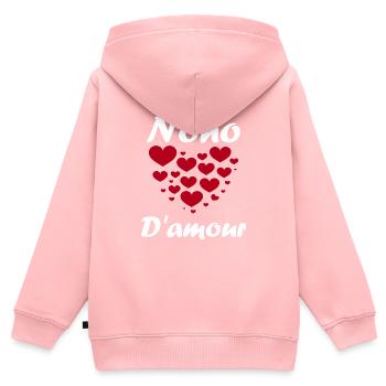 Nono - Sweat Premium à capuche zippé enfant bio - rose - Dos - AI Model Kid Female (0cm)