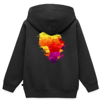 I left my heart in Africa - Kinder Premium Organic Zip Hoodie - Schwarz - Hinten - AI Model Kid Male (0cm)