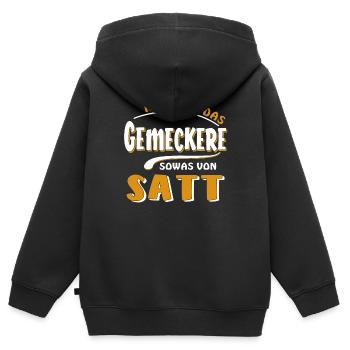 J’EN AI MARRE DES GROGNEMENTS - Sweat Premium à capuche zippé enfant bio - noir - Dos - AI Model Kid Male (0cm)