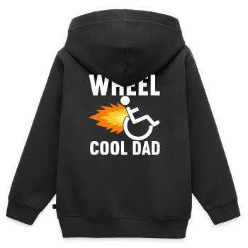 Personnes en fauteuil roulant Fauteuil roulant - Sweat Premium à capuche zippé enfant bio - noir - Dos - AI Model Kid Male (0cm)