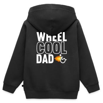 Personnes en fauteuil roulant Fauteuil roulant - Sweat Premium à capuche zippé enfant bio - noir - Dos - AI Model Kid Male (0cm)