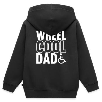 Personnes en fauteuil roulant Fauteuil roulant - Sweat Premium à capuche zippé enfant bio - noir - Dos - AI Model Kid Male (0cm)
