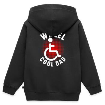 Personnes en fauteuil roulant Fauteuil roulant - Sweat Premium à capuche zippé enfant bio - noir - Dos - AI Model Kid Male (0cm)