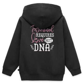La paternité exige de l’amour et non de l’ADN beau-père Bonu - Sweat Premium à capuche zippé enfant bio - noir - Dos - AI Model Kid Male (0cm)