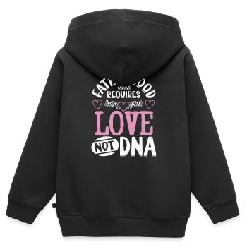 La paternité exige l’amour pas l’ADN Bonus Papa Stepfa - Sweat Premium à capuche zippé enfant bio - noir - Dos - AI Model Kid Male (0cm)
