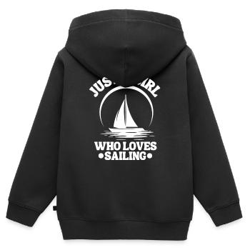 Segeln Segelsport Segler Segelschiff Segelboot - Kinder Premium Organic Zip Hoodie - Schwarz - Hinten - AI Model Kid Male (0cm)