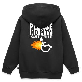 Personnes en fauteuil roulant Fauteuil roulant - Sweat Premium à capuche zippé enfant bio - noir - Dos - AI Model Kid Male (0cm)