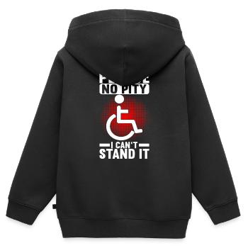 Personnes en fauteuil roulant Fauteuil roulant - Sweat Premium à capuche zippé enfant bio - noir - Dos - AI Model Kid Male (0cm)