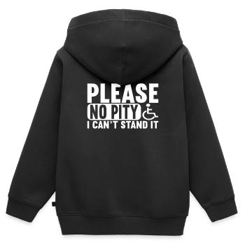 Personnes en fauteuil roulant Fauteuil roulant - Sweat Premium à capuche zippé enfant bio - noir - Dos - AI Model Kid Male (0cm)