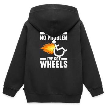 Personnes en fauteuil roulant Fauteuil roulant - Sweat Premium à capuche zippé enfant bio - noir - Dos - AI Model Kid Male (0cm)