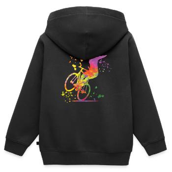 Kunstradfahren Kunstradfahrer - Kinder Premium Organic Zip Hoodie - Schwarz - Hinten - AI Model Kid Male (0cm)