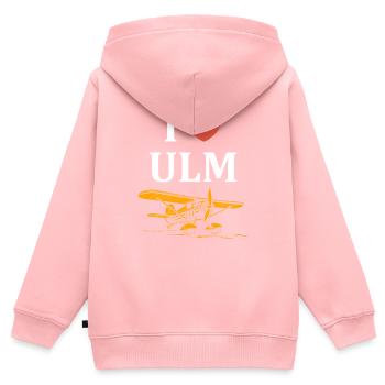 I love ulm - Kids Premium Organic Zip-up Hoodie - rose - Back - AI Model Kid Female (0cm)