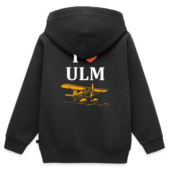 Ich liebe Ulm - Kinder Premium Organic Zip Hoodie - Schwarz - Hinten - AI Model Kid Male (0cm)