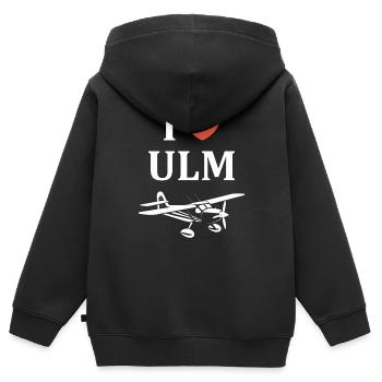 Ich liebe Ulm - Kinder Premium Organic Zip Hoodie - Schwarz - Hinten - AI Model Kid Male (0cm)