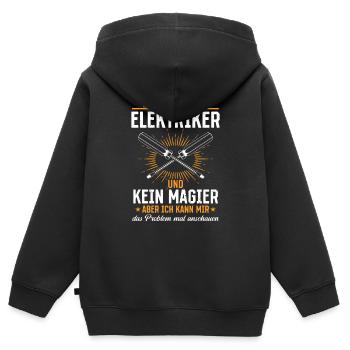 Electrician More than just spark magic - Kids Premium Organic Zip-up Hoodie - black - Back - AI Model Kid Male (0cm)