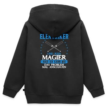 Electrician More than just spark magic - Kids Premium Organic Zip-up Hoodie - black - Back - AI Model Kid Male (0cm)