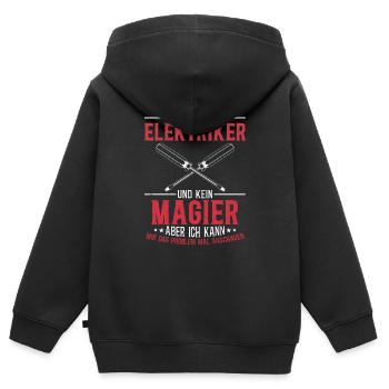 Electrician More than just spark magic - Kids Premium Organic Zip-up Hoodie - black - Back - AI Model Kid Male (0cm)