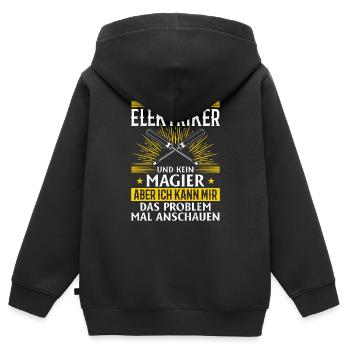 Electrician More than just spark magic - Kids Premium Organic Zip-up Hoodie - black - Back - AI Model Kid Male (0cm)