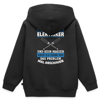 Electrician More than just spark magic - Kids Premium Organic Zip-up Hoodie - black - Back - AI Model Kid Male (0cm)