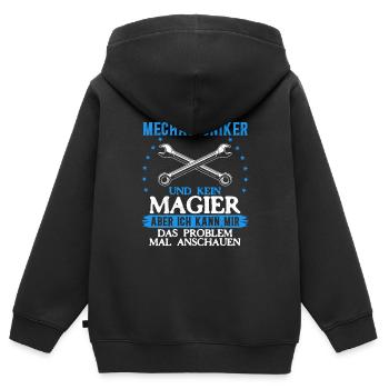 Mechatroniker-Shirt Technikzauber in Aktion - Kinder Premium Organic Zip Hoodie - Schwarz - Hinten - AI Model Kid Male (0cm)