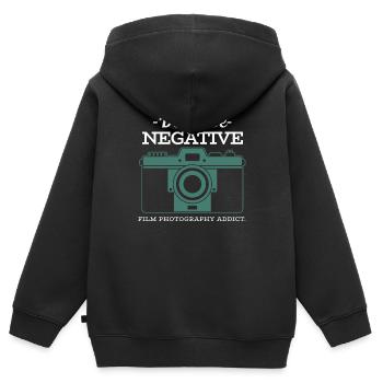 Ne soyez pas accro à - Sweat Premium à capuche zippé enfant bio - noir - Dos - AI Model Kid Male (0cm)