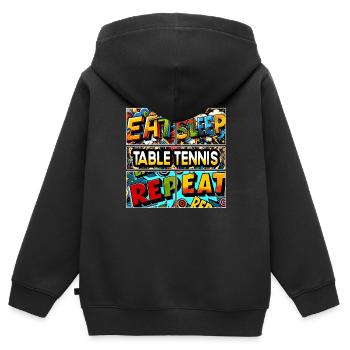 Eat sleep Table tennis repeat - Kinder Premium Organic Zip Hoodie - Schwarz - Hinten - AI Model Kid Male (0cm)