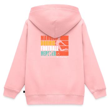 Essen, schlafen, Fußball spielen, wiederholen. Fußballfans - Kinder Premium Organic Zip Hoodie - Rosa - Hinten - AI Model Kid Female (0cm)