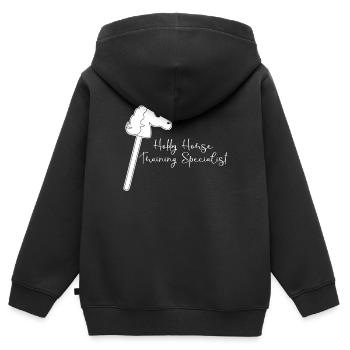 Hobby Horse Hobby Horsing - Kids Premium Organic Zip-up Hoodie - black - Back - AI Model Kid Male (0cm)