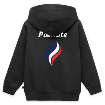 Patriotisches Frankreich-Emblem - Kinder Premium Organic Zip Hoodie - Schwarz - Hinten - AI Model Kid Male (0cm)