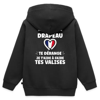 Patriote Flagge Frankreich - Kinder Premium Organic Zip Hoodie - Schwarz - Hinten - AI Model Kid Male (0cm)