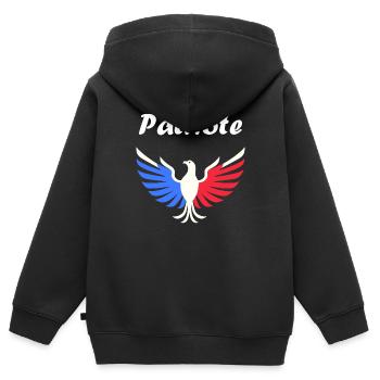 Patriotisches Frankreich-Emblem - Kinder Premium Organic Zip Hoodie - Schwarz - Hinten - AI Model Kid Male (0cm)