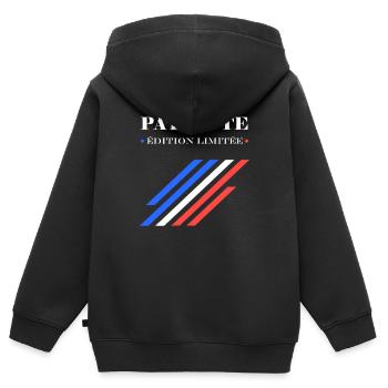Patriot Limitierte Auflage - Kinder Premium Organic Zip Hoodie - Schwarz - Hinten - AI Model Kid Male (0cm)