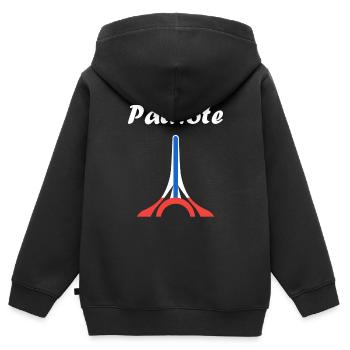 Patriotisches Frankreich-Emblem - Kinder Premium Organic Zip Hoodie - Schwarz - Hinten - AI Model Kid Male (0cm)