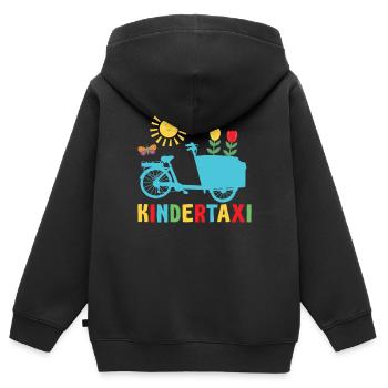 Fracht Kindertaxi Fracht Fahrrad Cargobike - Kinder Premium Organic Zip Hoodie - Schwarz - Hinten - AI Model Kid Male (0cm)