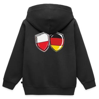 POLOGNE, ALLEMAGNE - Sweat Premium à capuche zippé enfant bio - noir - Dos - AI Model Kid Male (0cm)
