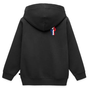 Patriotic France - Kids Premium Organic Zip-up Hoodie - black - Back - AI Model Kid Male (0cm)